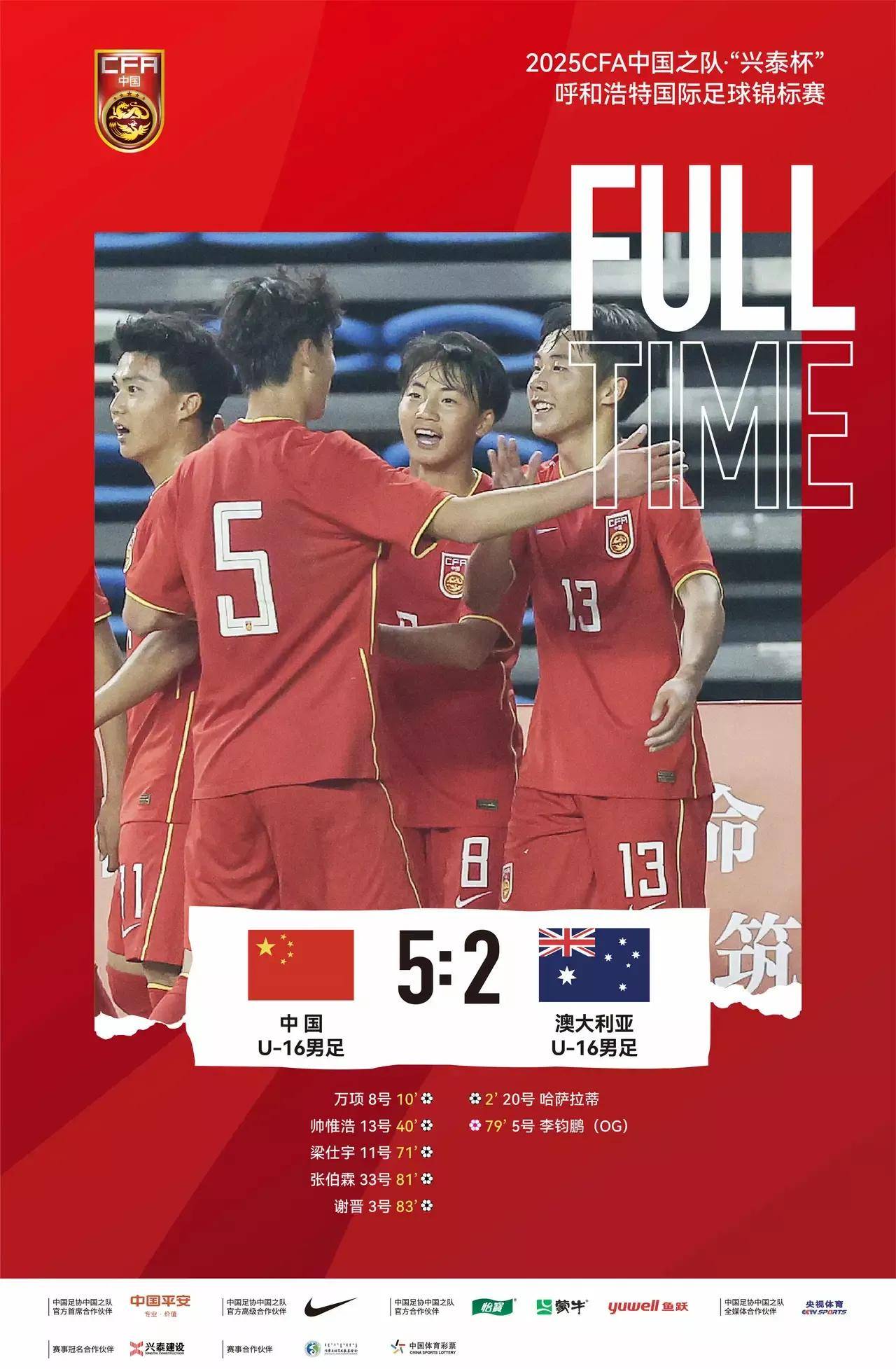 国字号梯队战绩一览(U23/U20) 国字号梯队战绩一览(U23/U20)